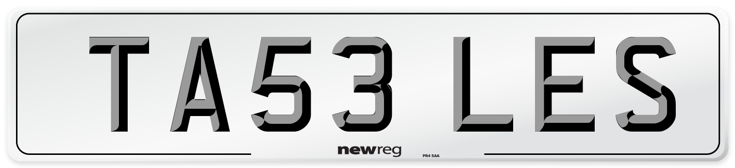TA53 LES Number Plate from New Reg